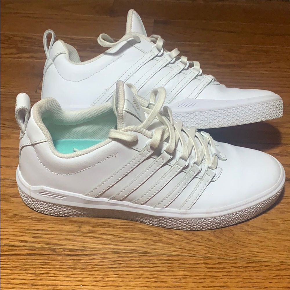 All White KSwiss sneakers